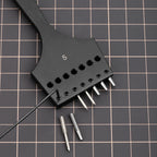 WUTA 3G Plancha para pinchar cuero con Wechselkopf – Professionelles Lederlochwerkzeug aus 4Cr13 Stahl, Austauschbare Chisel- &amp; Punch-Köpfe para bricolaje Lederarbeiten 