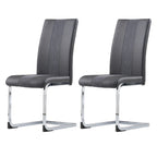 JYMTOM Set aus 4 Freischwinger-Esszimmerstühlen aus Kunstleder – Moderne Dining Chairs mit hoher Rückenlehne & verchromtem Metallrahmen