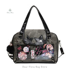 Y2K Star Ita Bag en cuir PU – Sac à bandoulière et pochette tendance avec pochette d'affichage transparente pour les designs DIY 