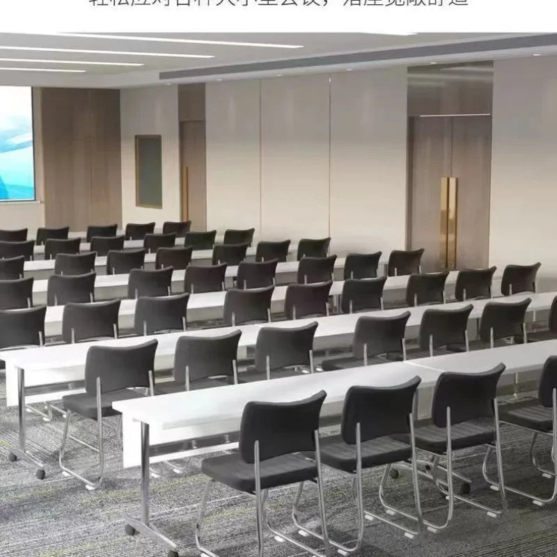 Moderne Konferenzstühle ohne Armlehnen – 5er Set ergonomische Bürostühle aus Kunstleder mit Lendenstütze für Meetingraum & Home Office