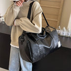 Modische Damen Reise- &amp; Sporttasche en PU-Leder – Grand fourre-tout et sac de sport avec housse, sac de fitness et sac de week-end