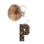 Modischer Leoparden Alphabet Schlüsselanhänger aus Kunstleder – Exquiser Buchstaben-Keyring as Handtaschen-Charm &amp; Geschenk 