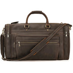 Newsbirds Extralarge Crazy Horse Bolsa de cuero para hombres – 60 cm Vintage Travel Duffle aus echtem Rindsleder mit Nietenboden 