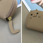 Niedliches Katzen Kartenetui mit Reißverschluss – Cartoon Wallet en PU-Leder mit Münzfach &amp; more Kartenfächern 