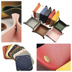 Nordische PU Leder Ablageschale 25 × 25 cm – Faltbare Design-Aufbewahrung für Schmuck, Kosmetik & Schlüssel