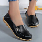 KUIDFAR Damen Flats 2024 – Bequeme Slip-On Loafers aus echtem Leder, Soft Moccasins für Alltag und Freizeit, Plus Size