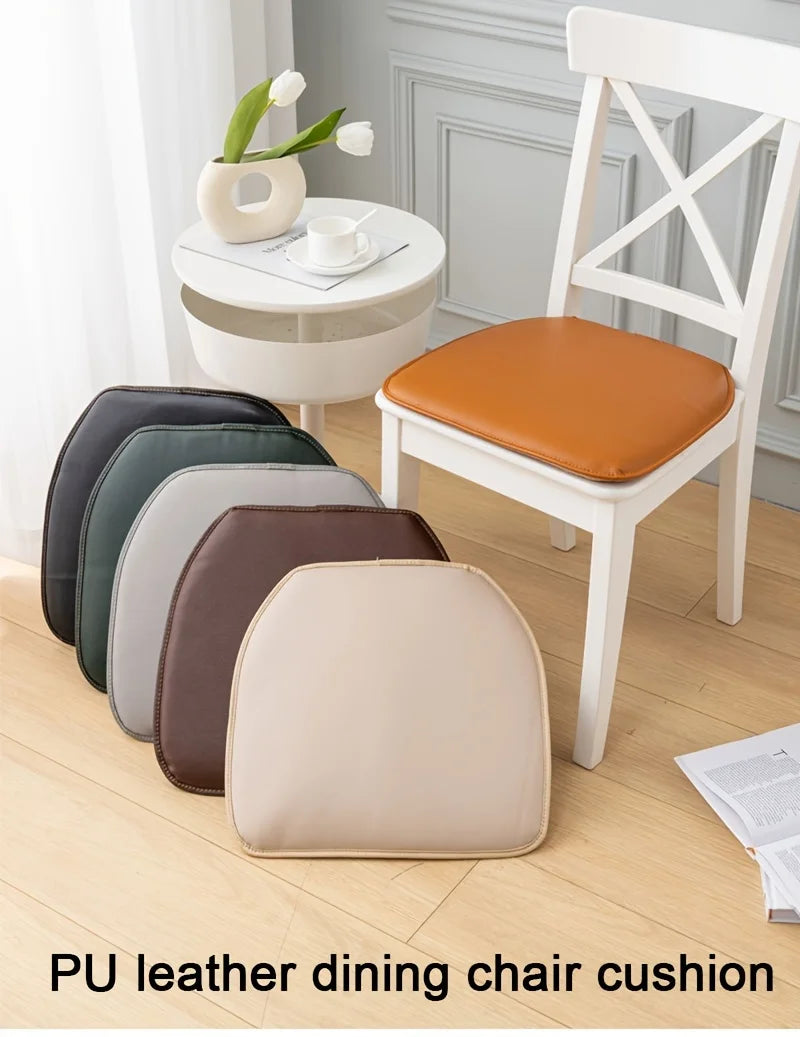 D-Form Sitzkissen aus Kunstleder für Esszimmerstühle – Klassisches Ganzjahres-Stuhlkissen mit Komfortpolster