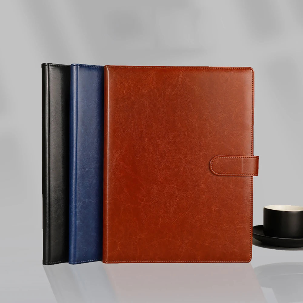 A4 Leder Klemmbrett-Mappe – Multifunktionale Konferenz- &amp; Business Dokumentenmappe für Verträge und Meetings 