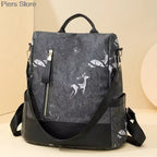 Großer Damen Rucksack aus weichem Lederlook – Modischer Softback Studentinnen-Rucksack mit viel Stauraum 