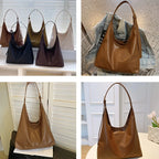 Große Damen Leder Tote Bag 2025 – Leichte Vintage Schultertasche mit viel Stauraum, minimalistischer & robuster Arbeits-Handtasche