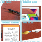 Mapas de conferencias multifuncionales A4 en PU Leder – Mapas de documentos comerciales con tarjetas y Stifthalter para oficinas y escuelas