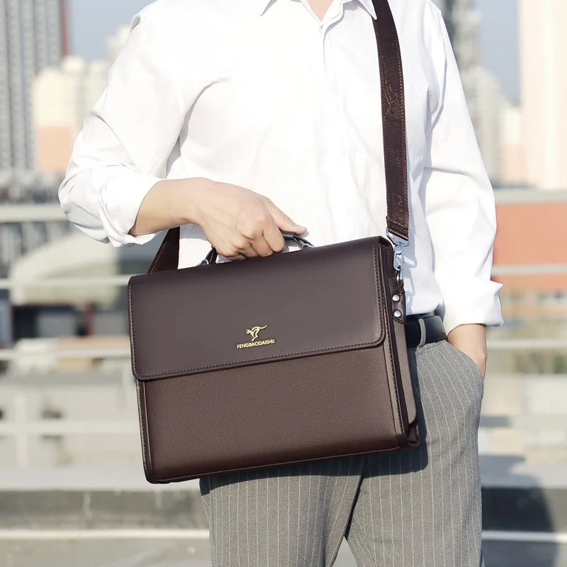 Luxuriöse PU-Leder Aktentasche für Herren – Designer Business Briefcase & Schultertasche für Arbeit und Anwaltsgebrauch