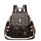 VANDERWAH Damen Leder Rucksack – Luxus Designer Rucksack mit Quaste, wasserdicht & elegant, große Innenaufteilung