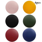 6er Set Kunstleder Getränkeuntersetzer rund – Hitzebeständige & wasserdichte Cup Mats (Ø ca. 10 cm) für stilvollen Tischschutz