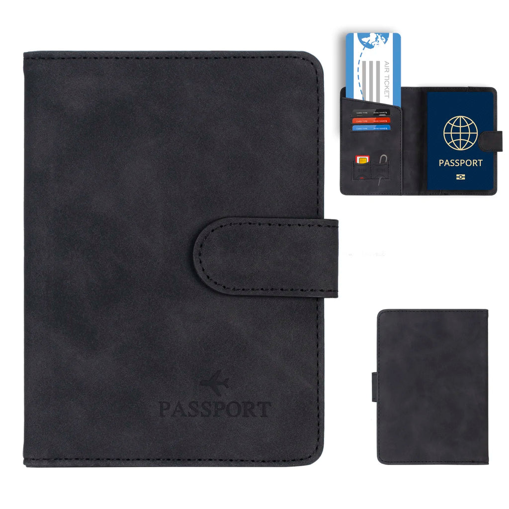 TRASSORY Reisepasshülle mit RFID-Schutz – Schlanke PU-Leder Passport Wallet mit Kartenfächern für Damen &amp; Herren