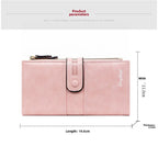 Damen Geldbörse Groß & Elegant – Lange PU-Leder Wallet mit Reißverschluss, Kartenfächern & hoher Kapazität