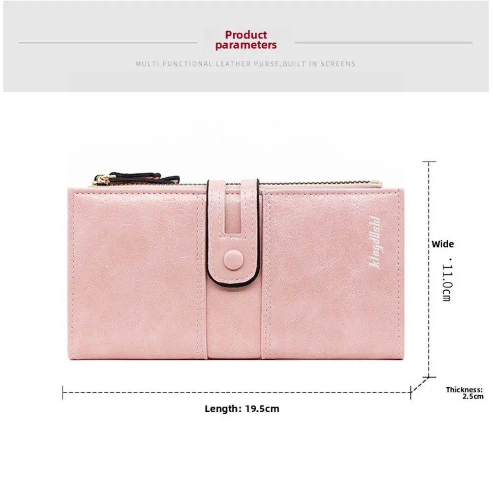 Damen Geldbörse Groß &amp; Elegant – Lange PU-Leder Wallet mit Reißverschluss, Kartenfächern &amp; hoher Kapazität