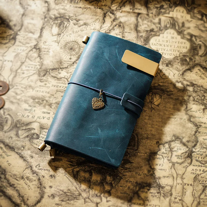 Hochwertiges Leder Traveler Notebook – Handgefertigtes Vintage Tagebuch & Organizer aus Rindsleder
