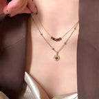 Collier en cuir vintage avec pendentif en pierre marron – Tour de cou rétro empilable et chaîne de clavicule dans un style hip-hop pour femmes