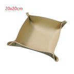 Moderne PU Leder Ablageschale - Bandeja decorativa para guardar cosméticos, geles y maquillaje (20 × 20 cm / 25 × 25 cm)