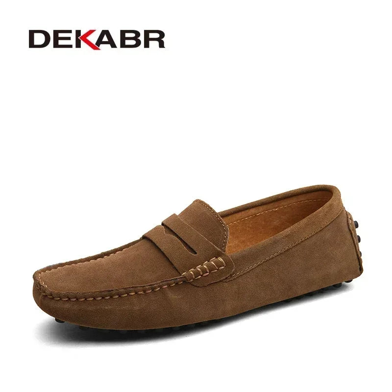 DEKABR Herren Loafer aus echtem Rindsleder – Bequeme Slip-On Mokassins & Driving Shoes in großen Größen bis 49