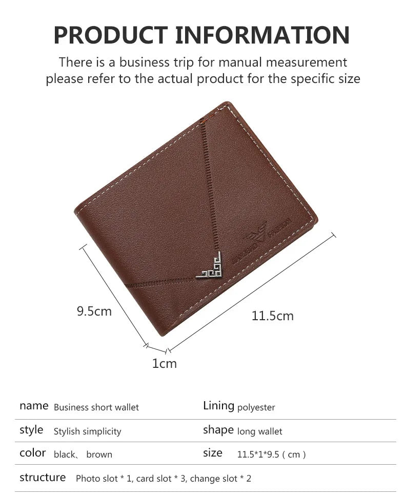 Slim Herren Geldbörse mit Geldklammer – PU-Leder Bifold Wallet für Karten, Bargeld und ID, Kurzformat für Business & Alltag