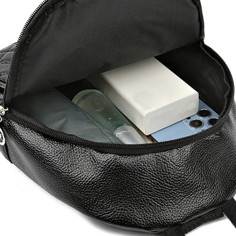 Korean Style Unisex PU Leder Rucksack – Trendiger Softback Rucksack mit großem Stauraum für Alltag, Schule & Reisen