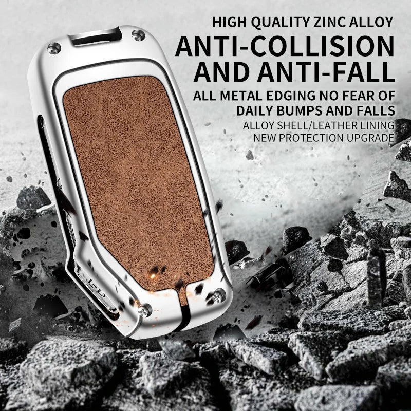 Metall & Leder Autoschlüssel Hülle für Kia – Hochwertige Schlüsselabdeckung für Sportage, Ceed, Sorento, Cerato, Forte, KX3 & K5 (2017–2020)