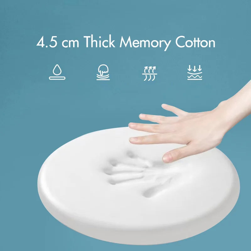 Rundes PU Leder Sitzkissen mit Memory-Schaum – Rutschfestes Stuhlkissen für Esszimmer, Barhocker &amp; Fensterbank 