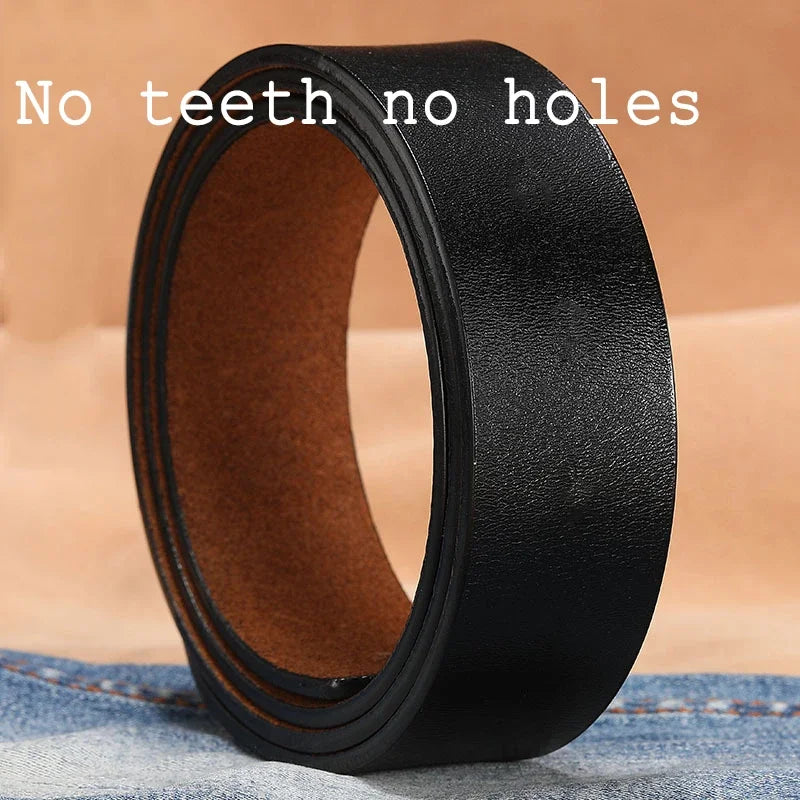 2.8cm 3.0cm 3.3cm 3.5cm 3.8cm Leather Belt Body No Buckle for Smooth Automatic Pin Buckle Belt Strap Without Buckle Men Women