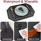 Kunstleder Tischsets – Wasserdichte, ölbeständige & hitzeresistente Platzmatten für Küche, Restaurant & Büro (1/4 Stück, 43 × 30 cm)