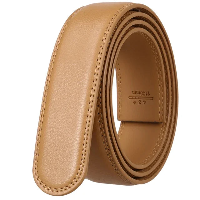 Herren Leder Gürtel ohne Schnalle – 3,5 cm Breite aus echtem Rindsleder in Schwarz, Braun, Blau, Grau & Weiß