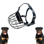 Verstellbarer Drahtkorb-Hundemaulkorb für große &amp; sehr große Hunde – Robuster, atmungsaktiver Trainings-Maulkorb mit Leder-Riemen 