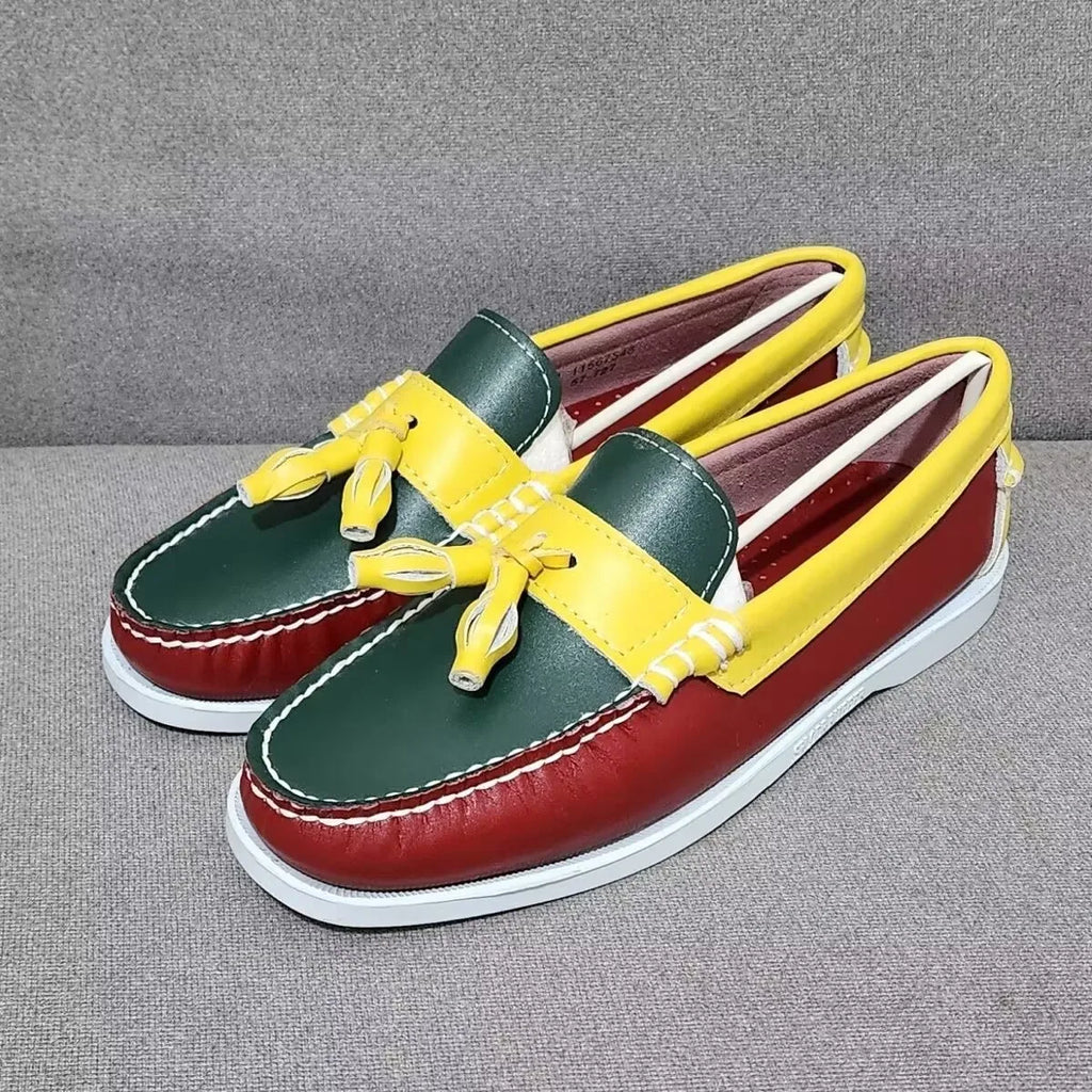 Herren Echtleder Loafer & Mokassins – Handgefertigte Driving Shoes aus Rindsleder, Klassische Bootsschuhe für Freizeit & Alltag