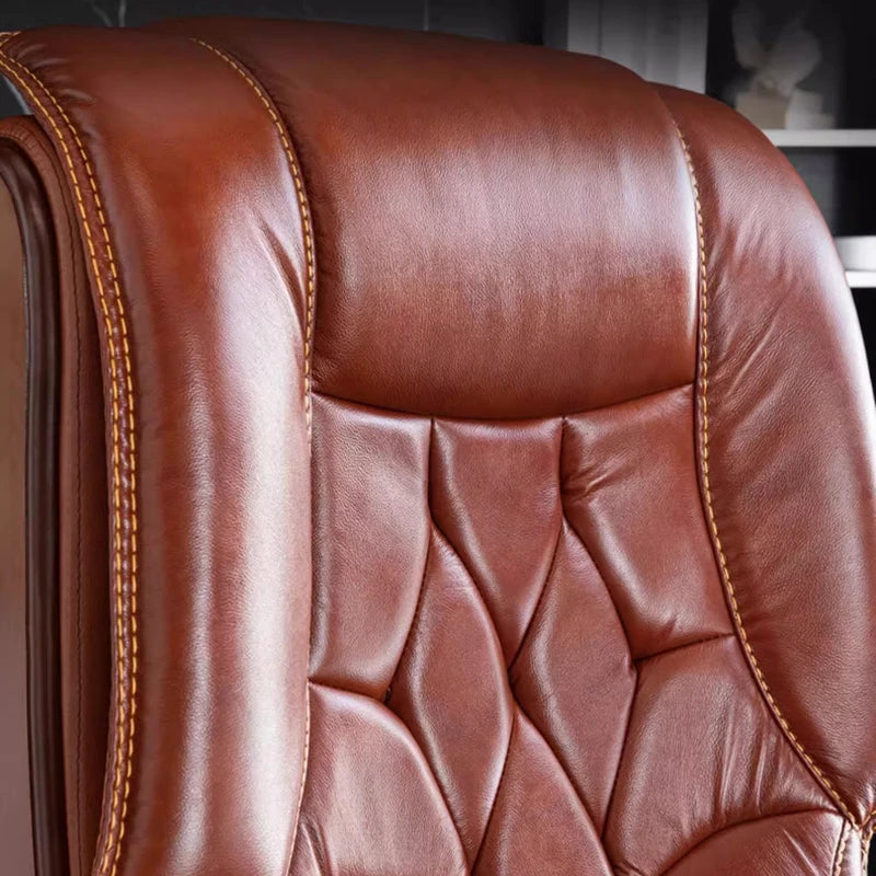 Business Burostuhl aus Leder mit Massagefunktion – Verstellbarer Executive Drehstuhl mit Liegefunktion &amp; Armlehnen for Büro &amp; Homeoffice