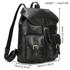 LUUFAN Vintage Leder Rucksack Herren – Crazy Horse Bucket Backpack aus echtem Rindsleder mit großem Stauraum 