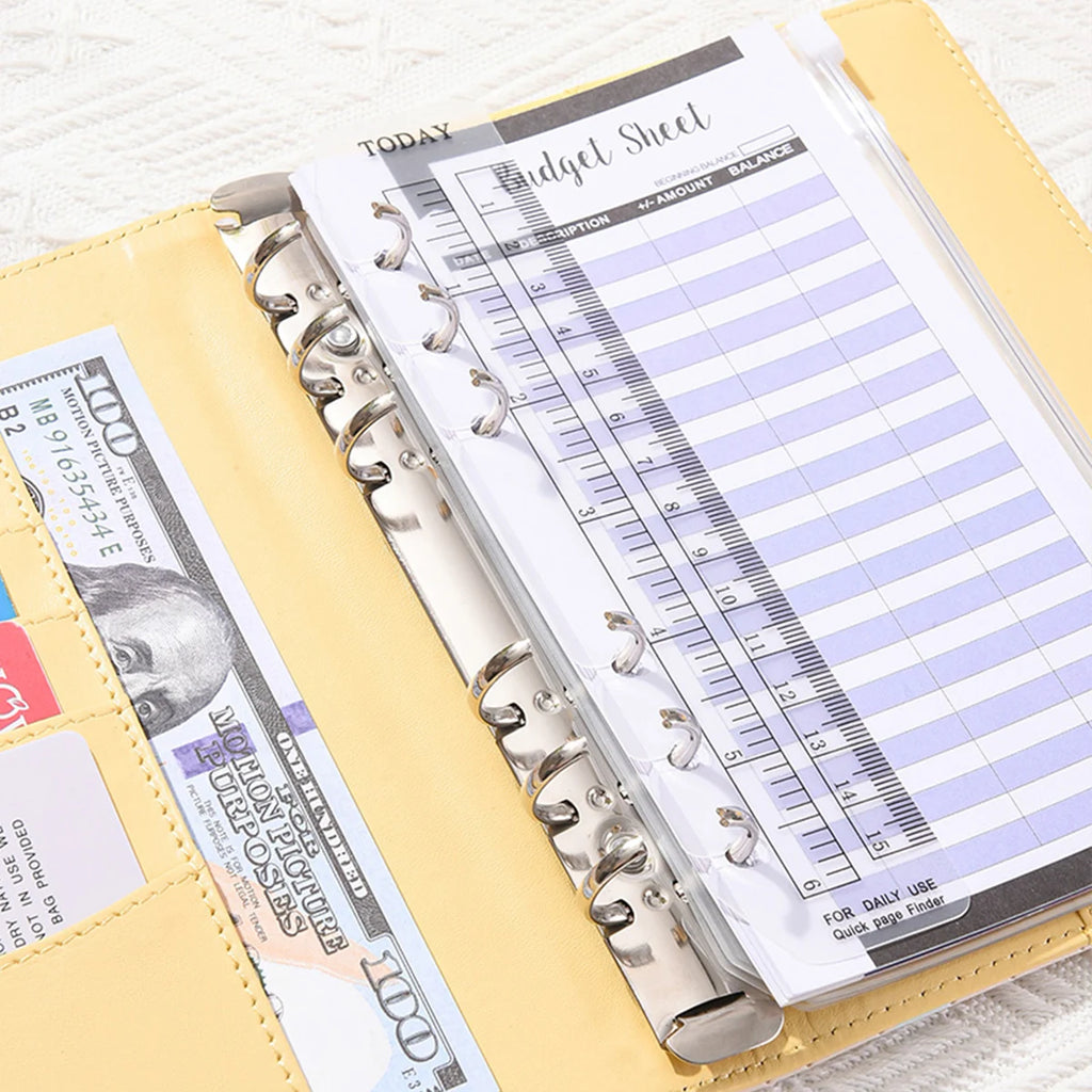 A6 PU Leder Ringbuch – Preiswerter 6-Ring Organizer für Budget, Notizen & Cash-System