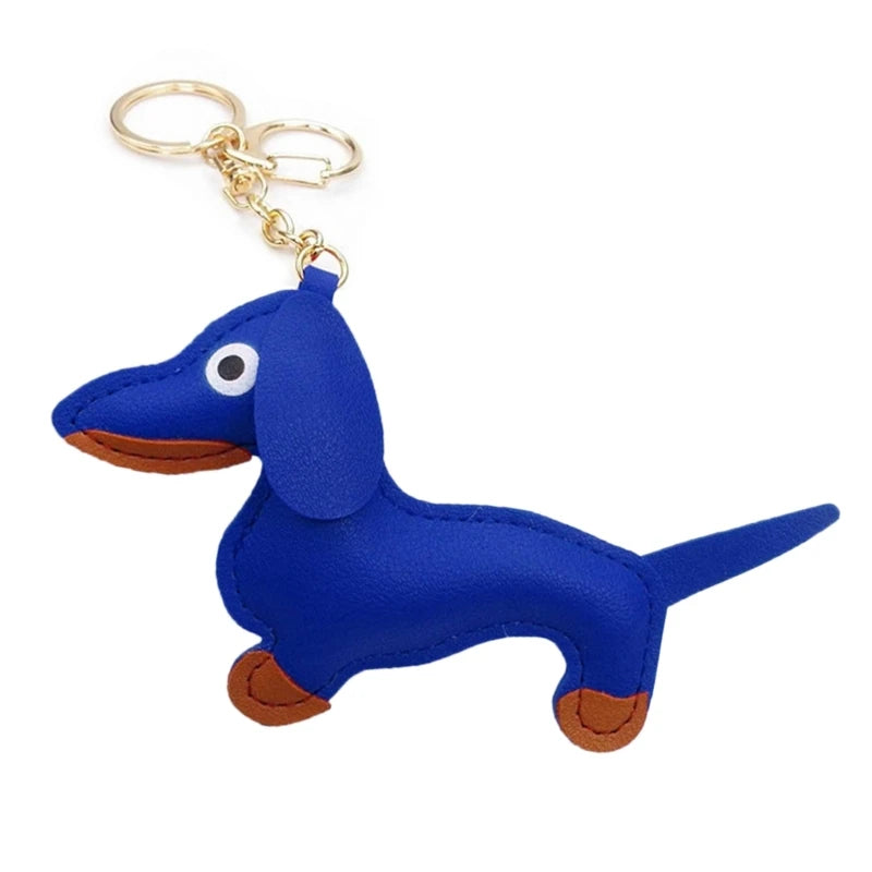 Mini Dackel Schlüsselanhänger aus PU-Leder – Niedlicher Hunde Keychain & Taschenanhänger für Rucksack, Handtasche & Schlüssel