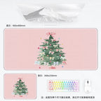 Weihnachtliche XXL PU Leder Schreibtischunterlage - Alfombrilla de ratón con dibujos animados Kawaii para ordenador, teclado y portátil 