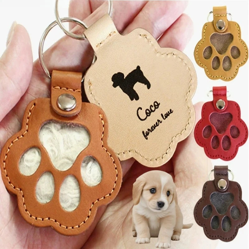 5er Set Katzenpfoten Leder Schlüsselanhänger – Niedliche Pet Hair Holder Keychains für Tierliebhaber & Geschenke