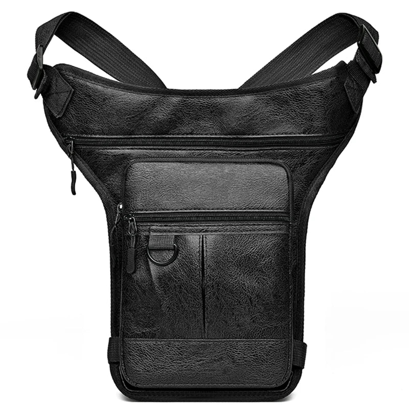 Multifunktionale Herren Bein- & Hüfttasche aus PU-Leder – Outdoor Sporttasche als Waist-, Crossbody- & Leg Bag für Wandern & Alltag