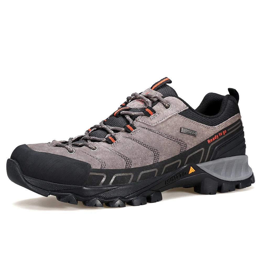 HUMTTO Herren Outdoor Sneaker – Leder Wanderschuhe, Luxus Trekking Boots, rutschfest, wasserabweisend, professionell für Hiking & Sport