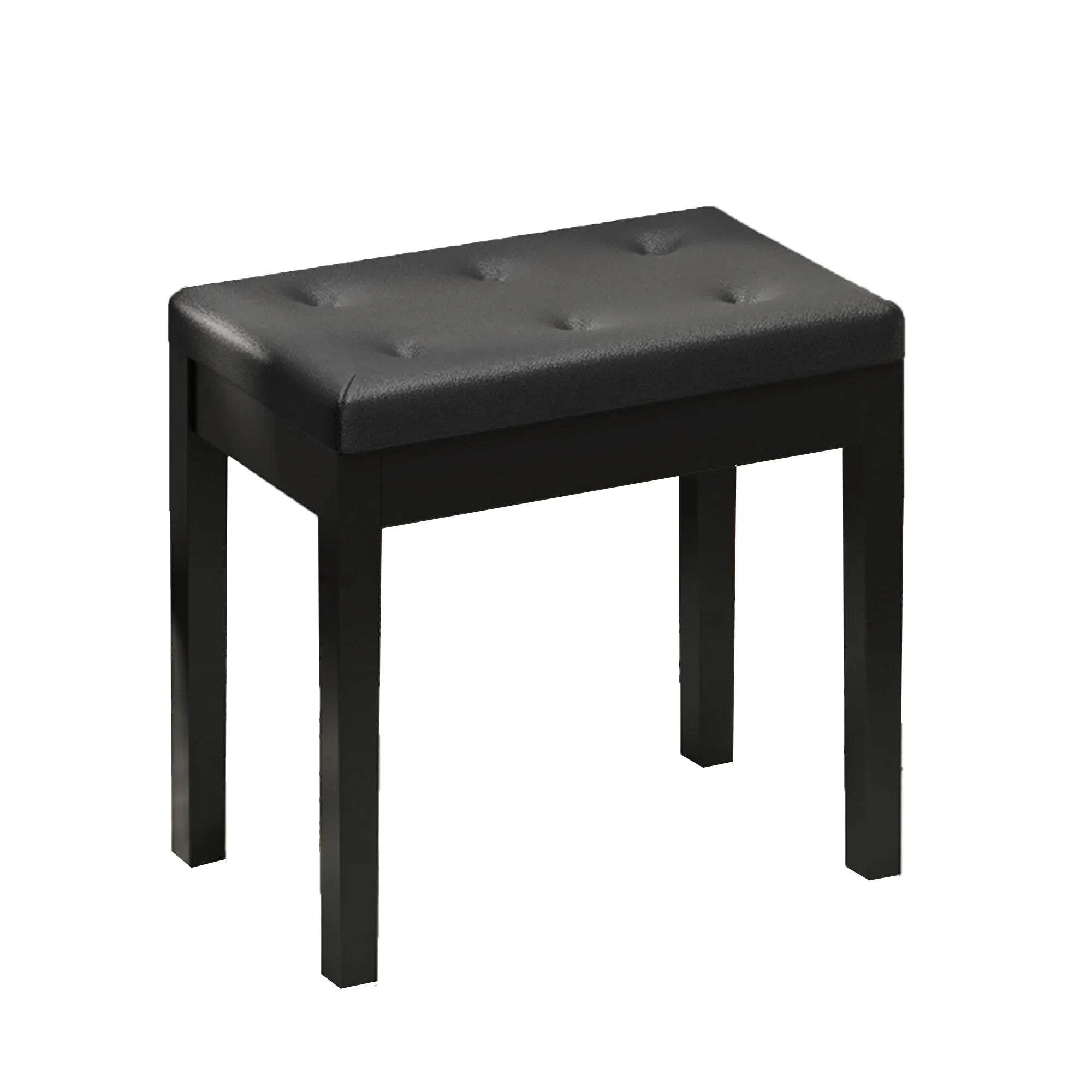 Anajqaqia Klavierbank mit Stauraum – Gepolsterter Piano Hocker aus Kunstleder in Schwarz, 55 × 34 × 50 cm