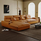 Italienisches Luxus Ledersofa – Minimalistisches L-förmiges Ecksofa für moderne Wohnzimmer