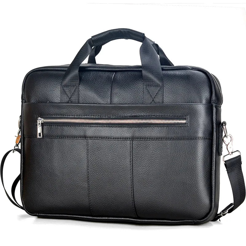 LACHIOUR Herren Lederhandtasche – Casual Business Laptop Messenger Bag für 15,6 Zoll, Reise & Alltag