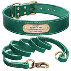 Personalisiertes Leder-Hundehalsband-Set mit Leine – Gravur inklusive für kleine, mittelgroße und große Hunde