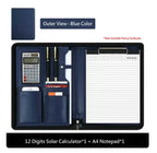 Carte de conférence multifonctionnelle en cuir A4 avec porte-documents – Portefeuille d'affaires exécutif et organisateur de documents pour bureau et réunions