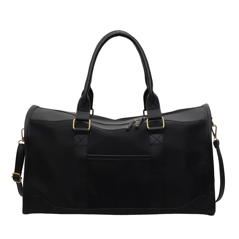 Elegante Lederoptik Reisetasche – Große Weekend Duffle Bag mit Reißverschluss, verstellbaren Trägern & viel Stauraum