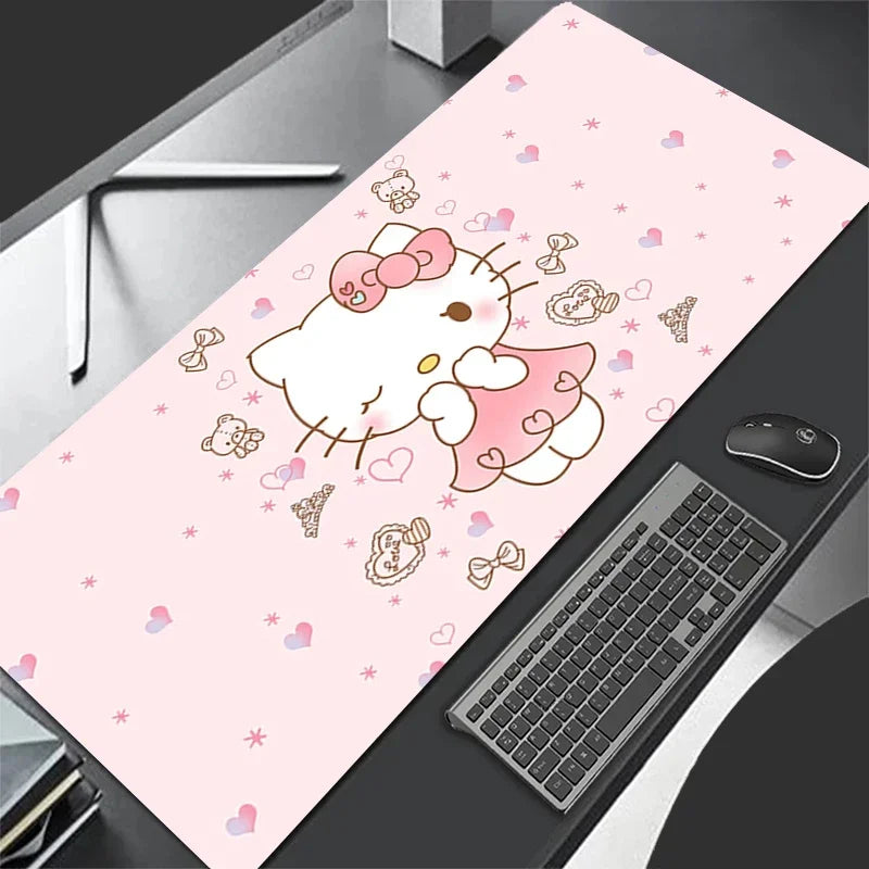 Pinkes Leder Mouse Pad für Mädchen mit Hello Kitty – Gaming & Office Schreibtischunterlage von Sanrio