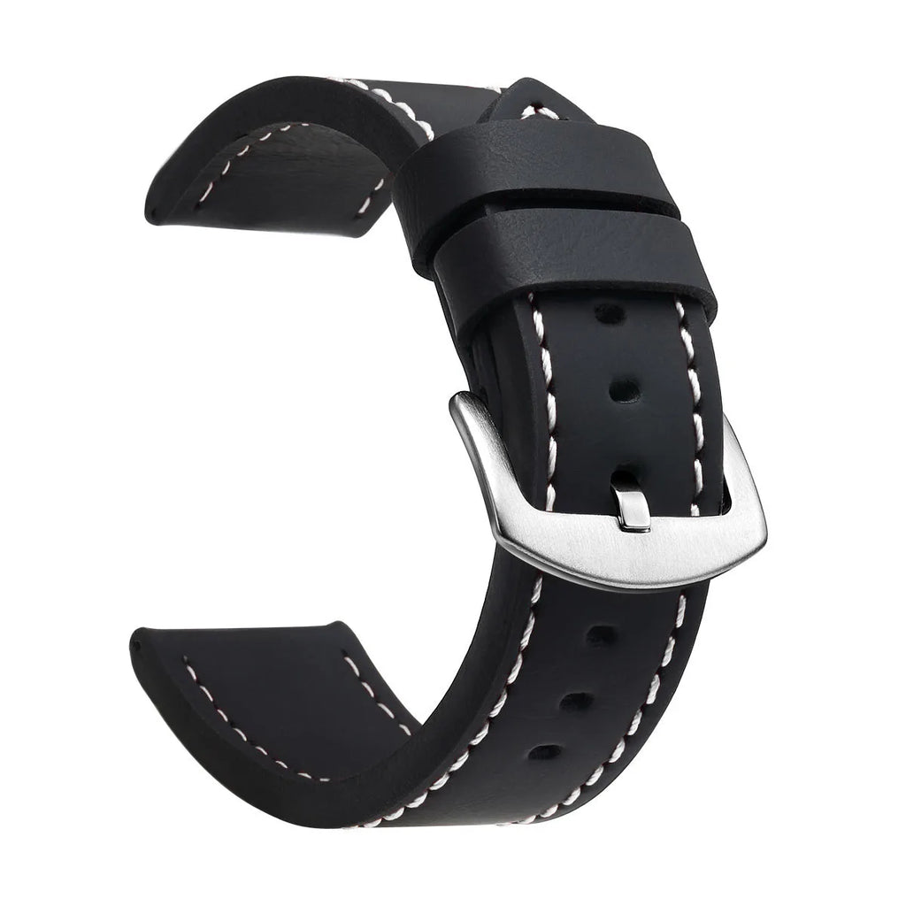 SAMCO Sport Vintage Leder-Uhrenarmband mit Edelstahlschließe - Correa de reloj clásica 18 / 20 / 22 / 24 mm para brazaletes